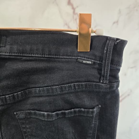 Mother Jeans Womens 26 Black High Rise Stunner Double Zip Ankle Step Fray Guilty - Picture 12 of 13